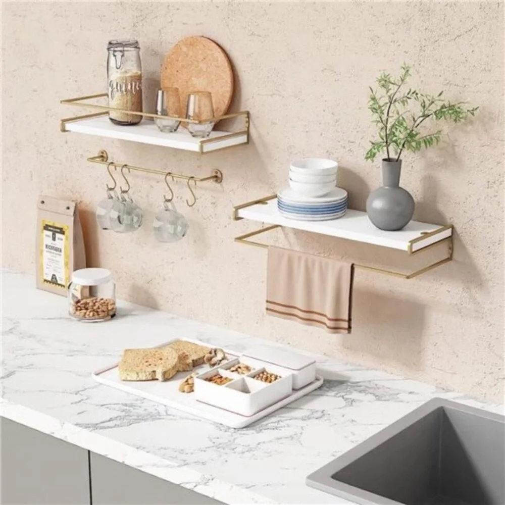 Floating Shelves Bathroom Shelves Over Toilet Set of 2, Decorative Wall Shelves